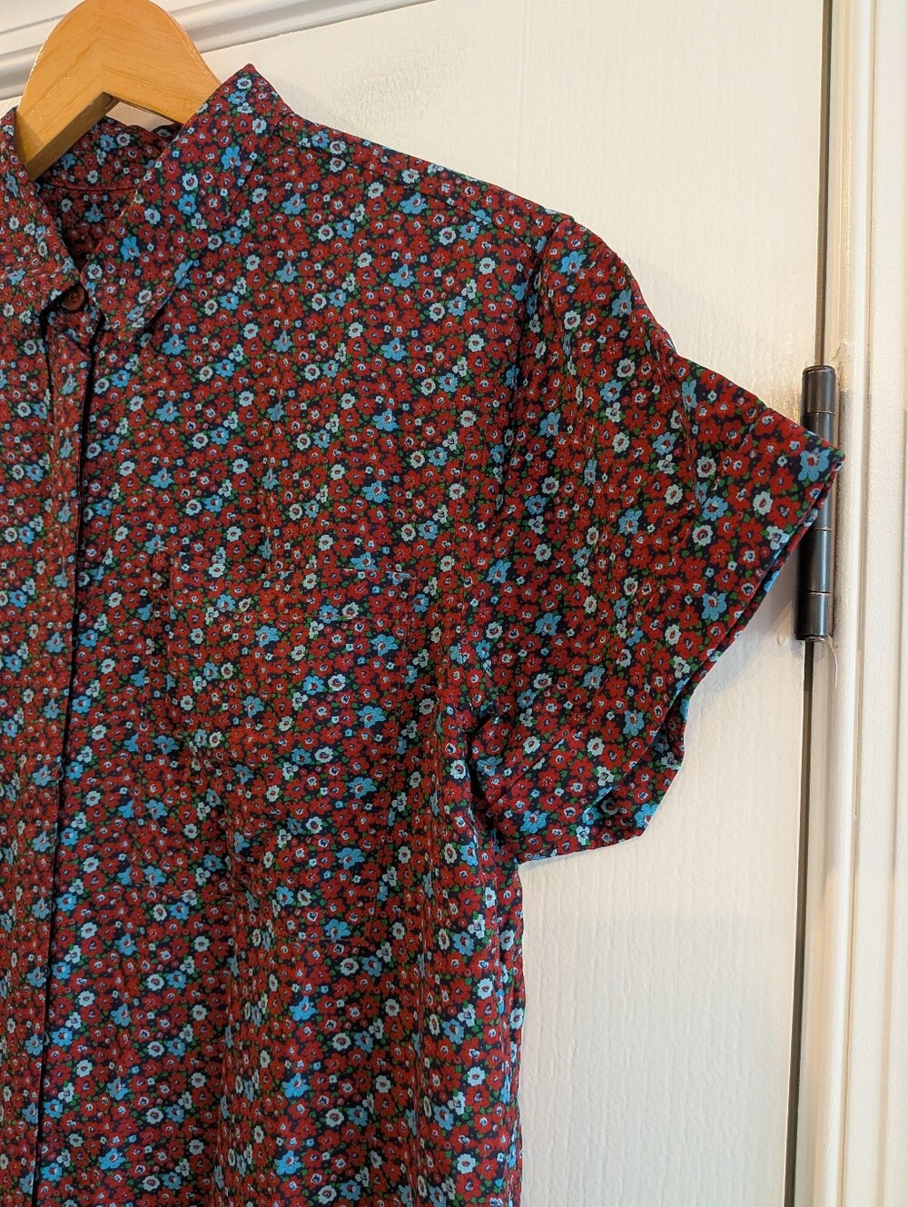 Wildfang The Empower Short Sleeve Shirt Dress Floral Unisex Midi Size XS NWT - Picture 5 of 15